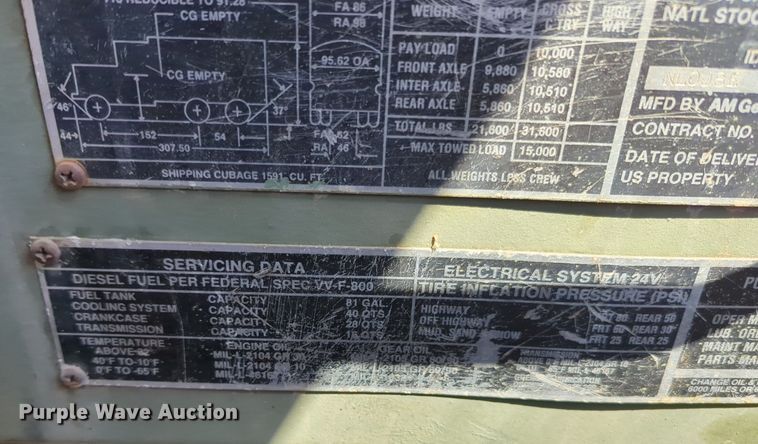 image for item NG9447 2004 AM General truck cab and chassis