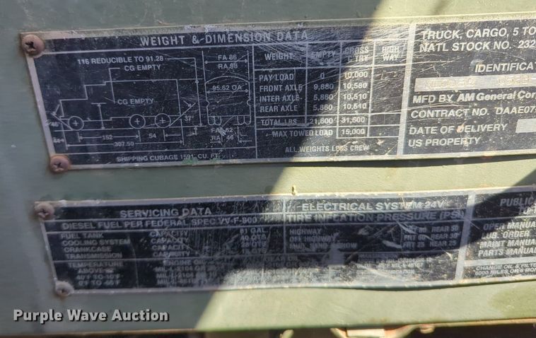 image for item NG9447 2004 AM General truck cab and chassis