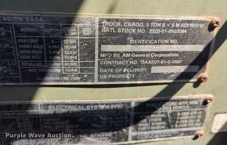 image for item NG9447 2004 AM General truck cab and chassis