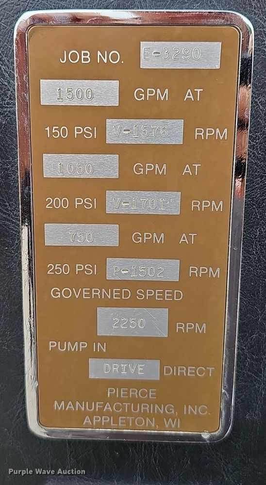 image for item NX9348 1987 Pierce Arrow pumper fire truck