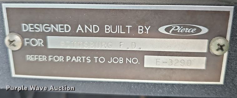 image for item NX9348 1987 Pierce Arrow pumper fire truck