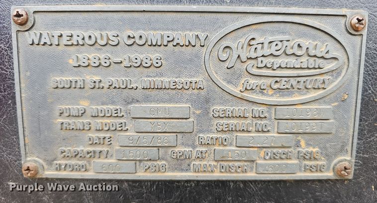 image for item NX9348 1987 Pierce Arrow pumper fire truck