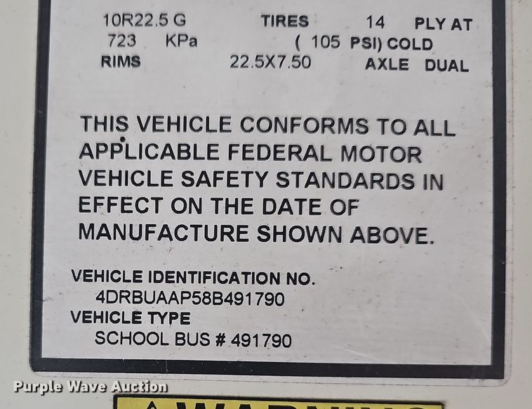 image for item NX9387 2008 International  CE300 school bus