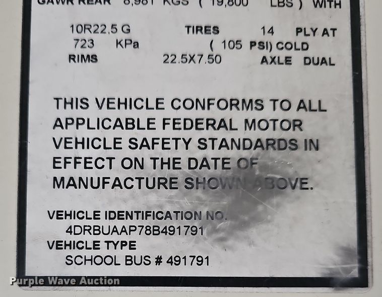 image for item NX9388 2008 International  CE300 school bus