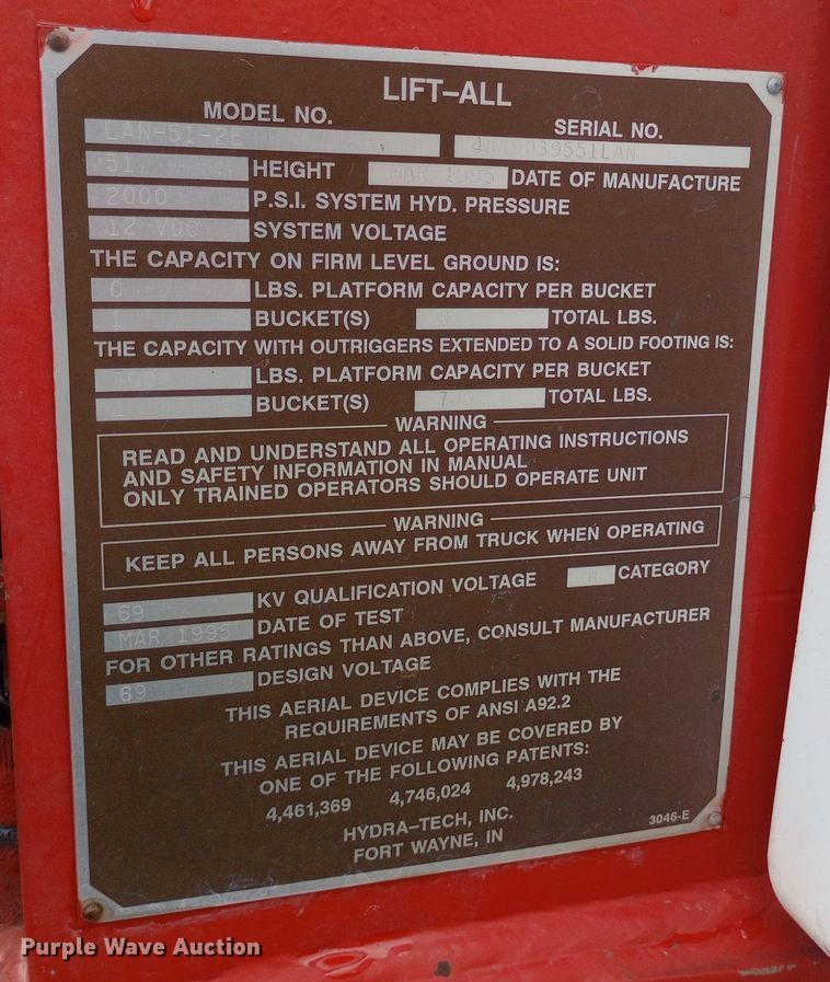 image for item NY9508 1995 Ford F800 bucket truck