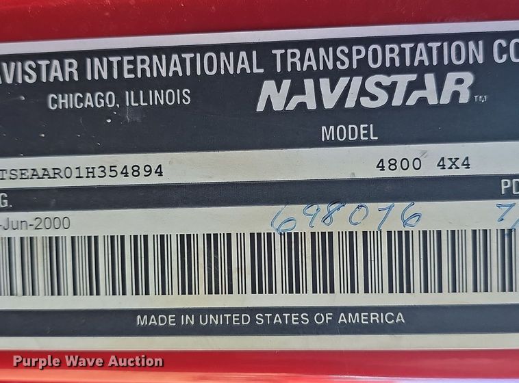 image for item OH9766 2001 International  4800 dump truck