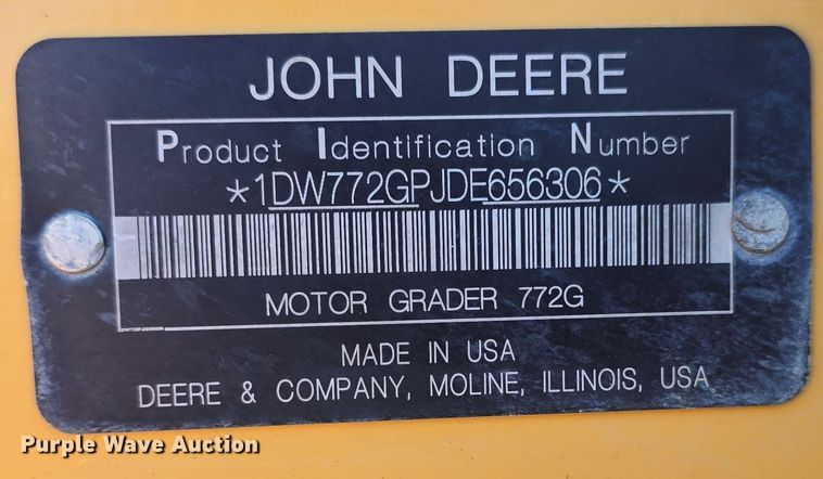 image for item OH9781 2013 John Deere 772GP motor grader