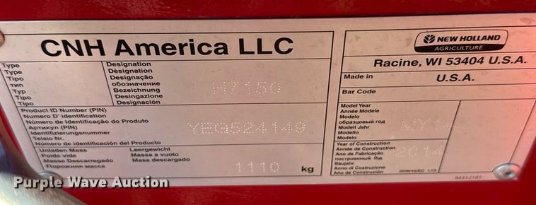 image for item DX3586 2014 New Holland H7150 swather / windrower