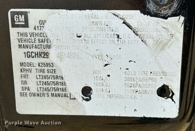 image for item DX3591 2004 Chevrolet Silverado 2500 LT Ext. Cab sprayer bed pickup truck