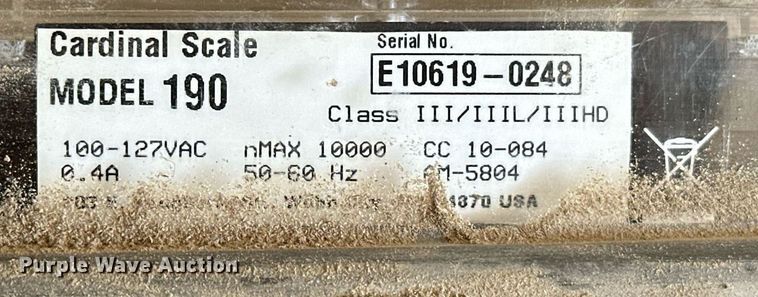 image for item EK0011 Cardinal  190  livestock scale