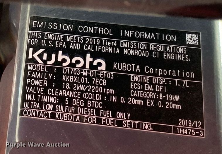image for item JT9771 2019 Kubota  L2501D HST MFWD tractor