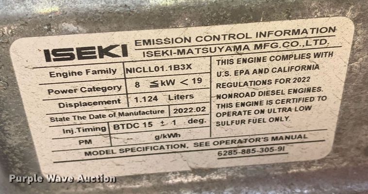 image for item JT9776 2022 Massey Ferguson GC1725 MFWD tractor