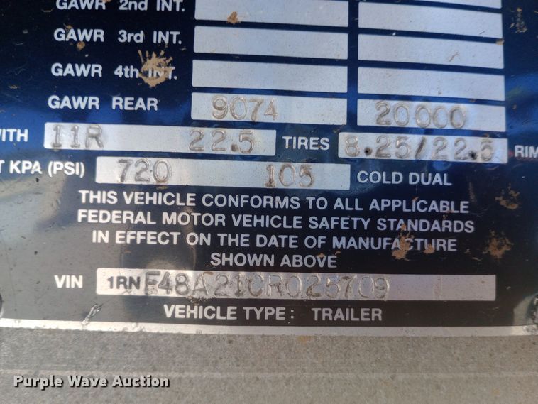 image for item DH1467 2012 Reitnouer Max Miser flatbed trailer