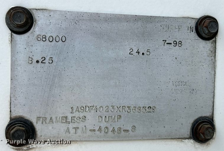 image for item DH8624 1999 ATM-4048-8 American end dump trailer