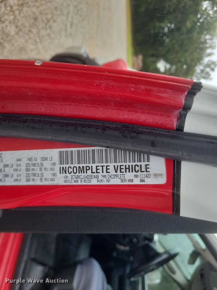 image for item DQ3659 2017 Dodge Ram 4500 SLT truck cab and chassis