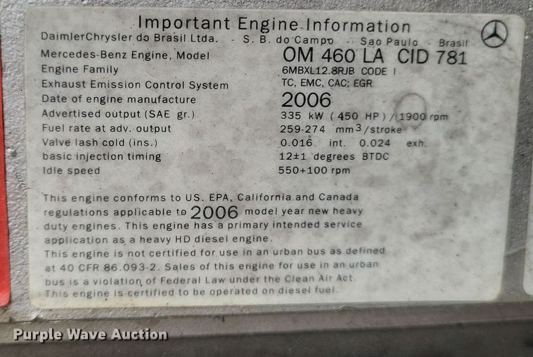 image for item DQ3661 2007 Western Star  4900FA dump truck