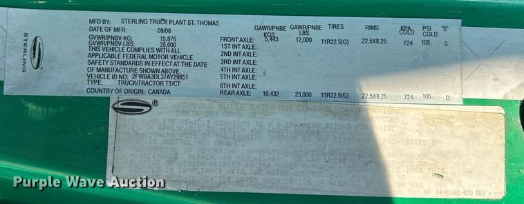 image for item DT2009 2007 Sterling  A-Line semi truck