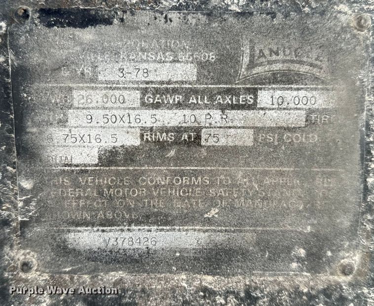 image for item EH7033 1978 Landoll tilt deck equipment trailer