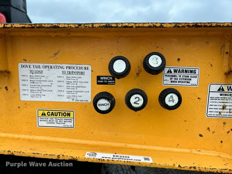 image for item EK3333 1993 Trail King TK100HT-483 drop deck hydraulic tail equipment trailer