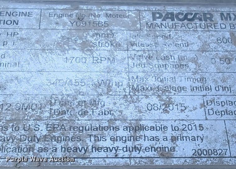 image for item EQ2261 2016 Kenworth  T880 semi truck