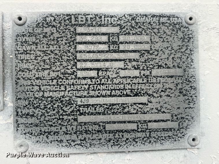 image for item LC9221 2011 LBT HAB-HA3-J2100X3 pneumatic dry bulk trailer