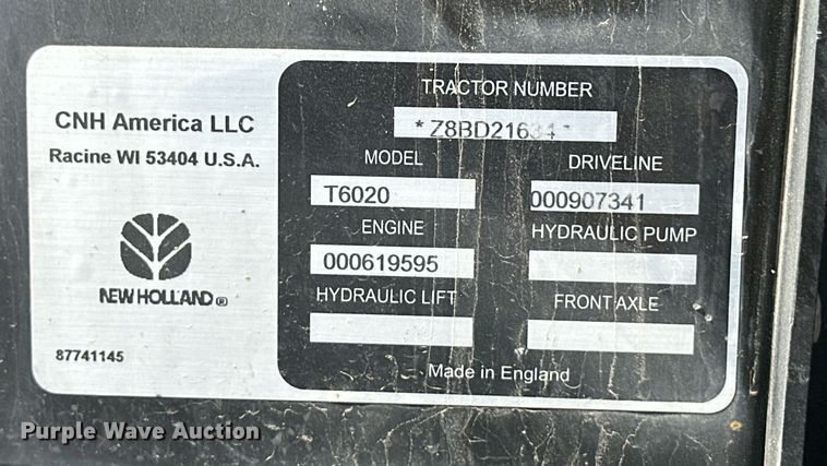 image for item DL0433 2009 New Holland T6020 tractor
