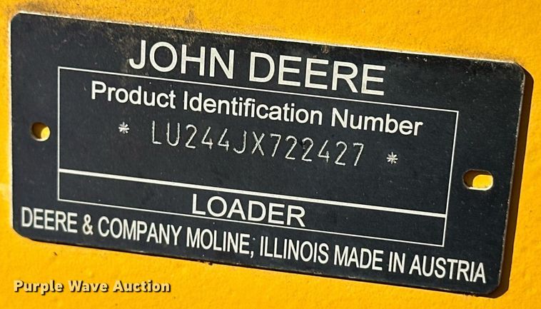 image for item DL0436 2009 John Deere 244J wheel loader