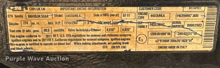 image for item DO1671 2011 New Holland T-5070 MFWD tractor