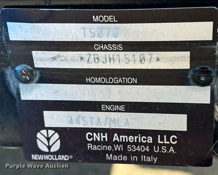 image for item DO1671 2011 New Holland T-5070 MFWD tractor
