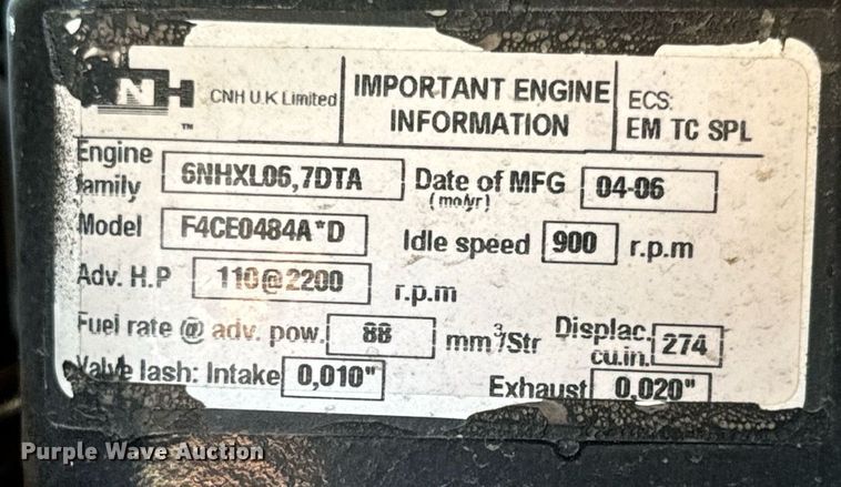 image for item DO1672 2006 New Holland TS-110A tractor