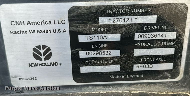 image for item DO1672 2006 New Holland TS-110A tractor