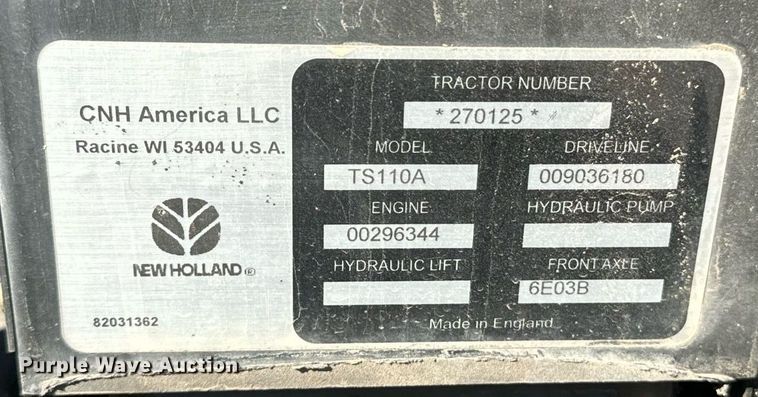 image for item DO1676 2006 New Holland TS-110A tractor