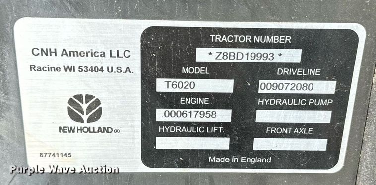image for item DO1678 2008 New Holland T6020 tractor