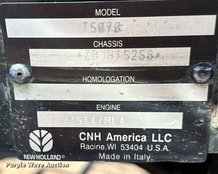 image for item DO1719 2012 New Holland T5070 MFWD tractor