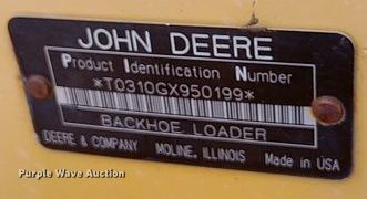 image for item DO1726 2005 John Deere 310G backhoe