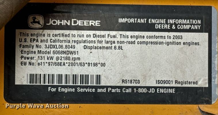 image for item DO1729 2004 John Deere 670CH Series II motor grader