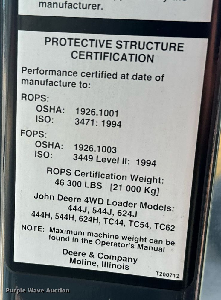 image for item DV2790 2005 John Deere 444J wheel loader