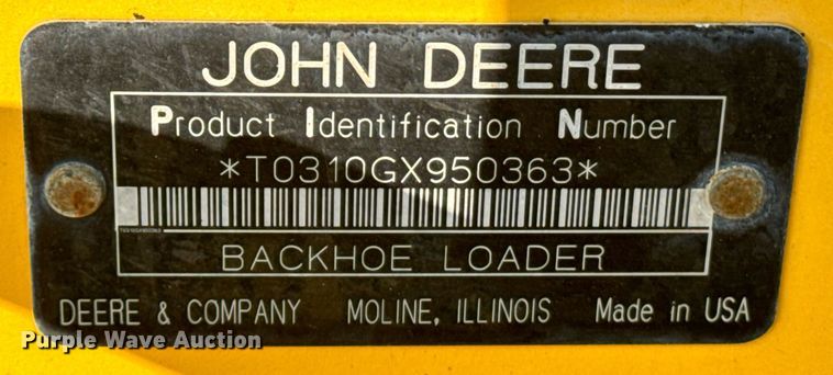 image for item EE7599 2005 John Deere 310G backhoe