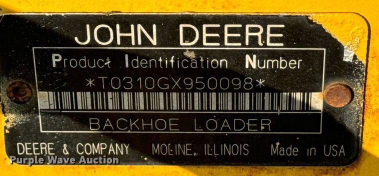 image for item EE7601 2005 John Deere 310G backhoe