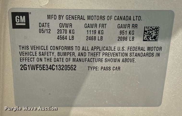 image for item EE7608 2012 Chevrolet Impala LS 