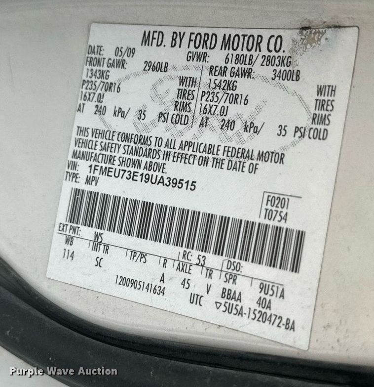 image for item EE7619 2009 Ford  Explorer XLT SUV