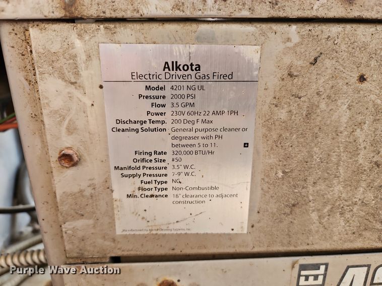 image for item EI8317 (3) Alkota 4201 NG UL hot pressure washers