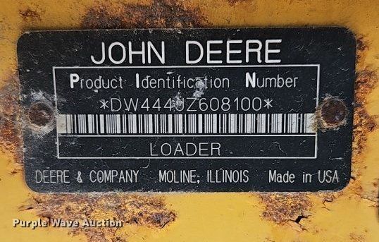image for item EI8347 2006 John Deere 444J wheel loader
