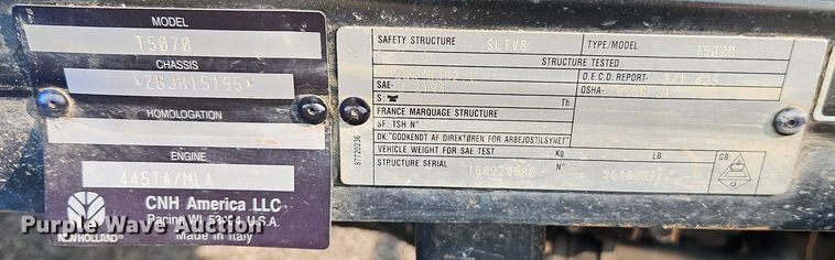 image for item EI8354 2011 New Holland T5070 MFWD tractor