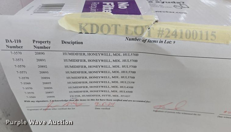 image for item EK2046 (8) Honeywell humidifiers