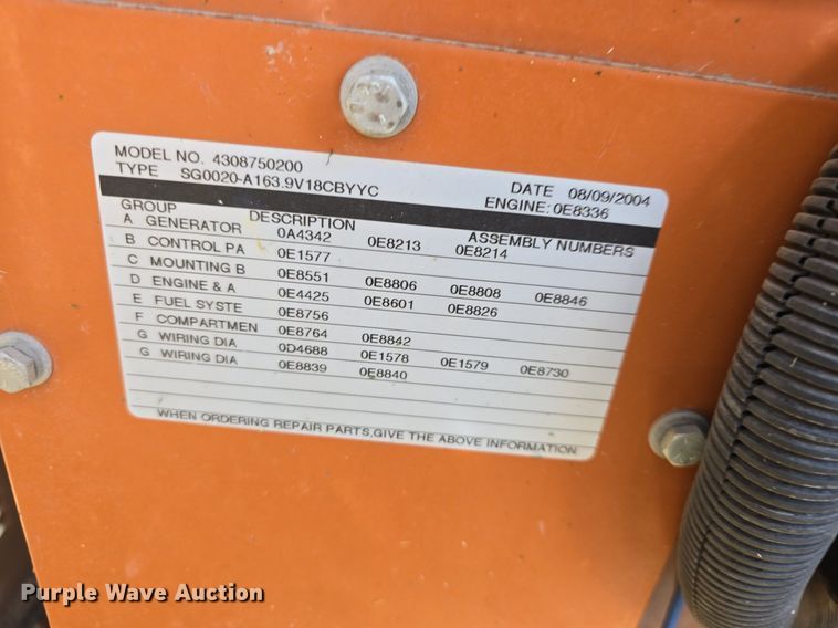 image for item EK2106 Genrac 430875020 generator