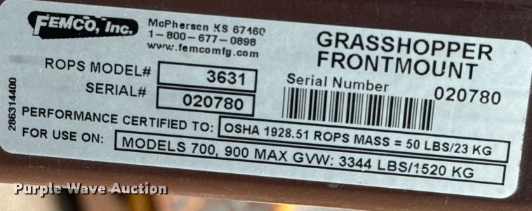 image for item MV9165 2009 Grasshopper  725DT ZTR lawn mower