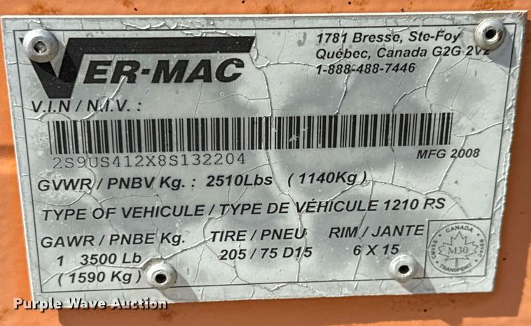 image for item NJ9329 2008 Ver-Mac PCMS-1210 message board trailer