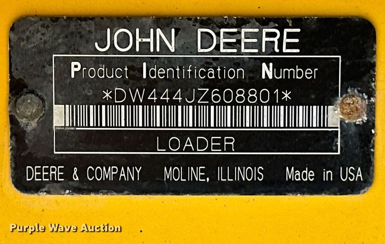 image for item OM9704 2006 John Deere 444J wheel loader