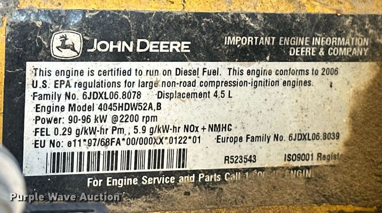 image for item OM9708 2006 John Deere 444J wheel loader